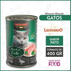 Alimento húmedo para Gato Leonardo sabor Pato 400 grs