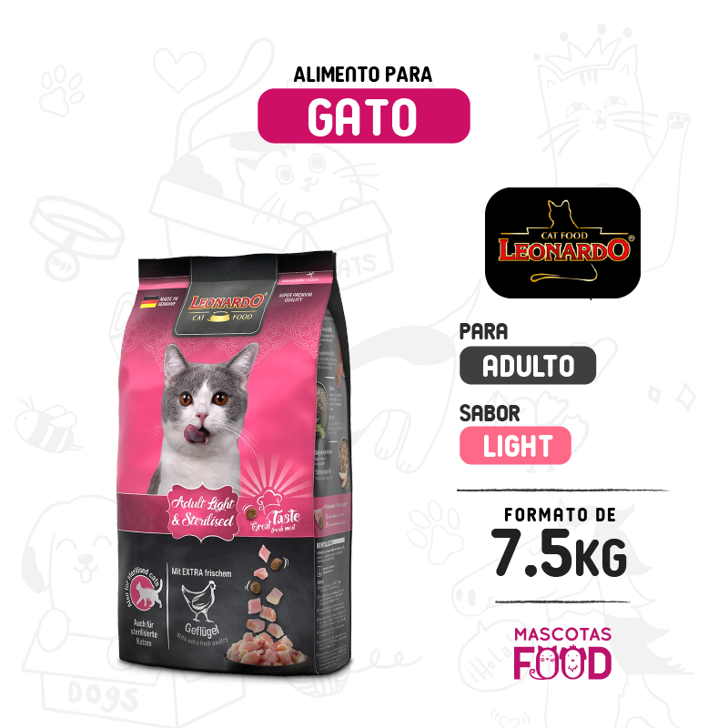 Leonardo para Gato Adulto Light 7.5 KG