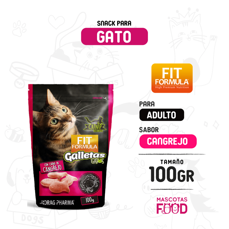 Galletas para Gato FIT Formula Sabor Cangrejo 100 GR