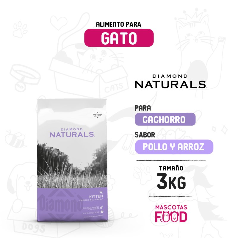 Diamond Naturals para Gatito Kitten y gatas lactantes 3 KG