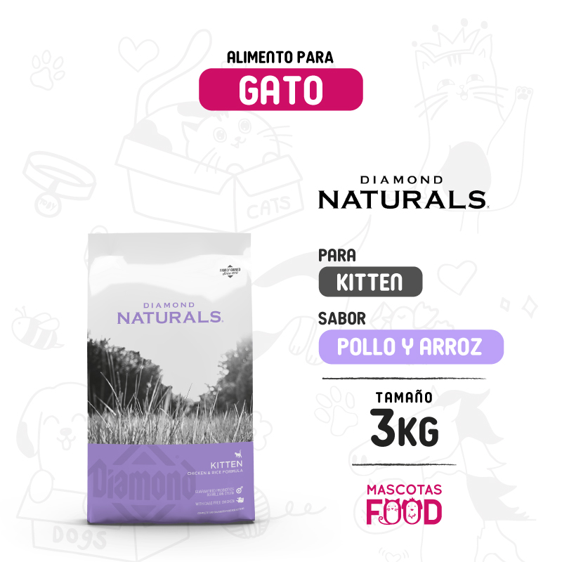 Diamond Naturals Gatito Kitten y Gatas Lactantes 3 KG