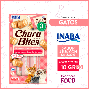 Snack para Gatos INABA CHURU Bites Sabor Atún con Salmon 30GRS.