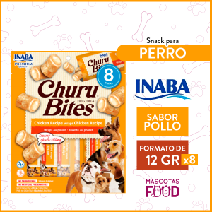 Snack para Perros INABA CHURU Bites Sabor Pollo 96GRS.