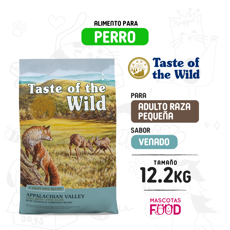 Taste of the Wild Appalachian Valley Perro raza pequeña  sabor Venado 12.2 KG