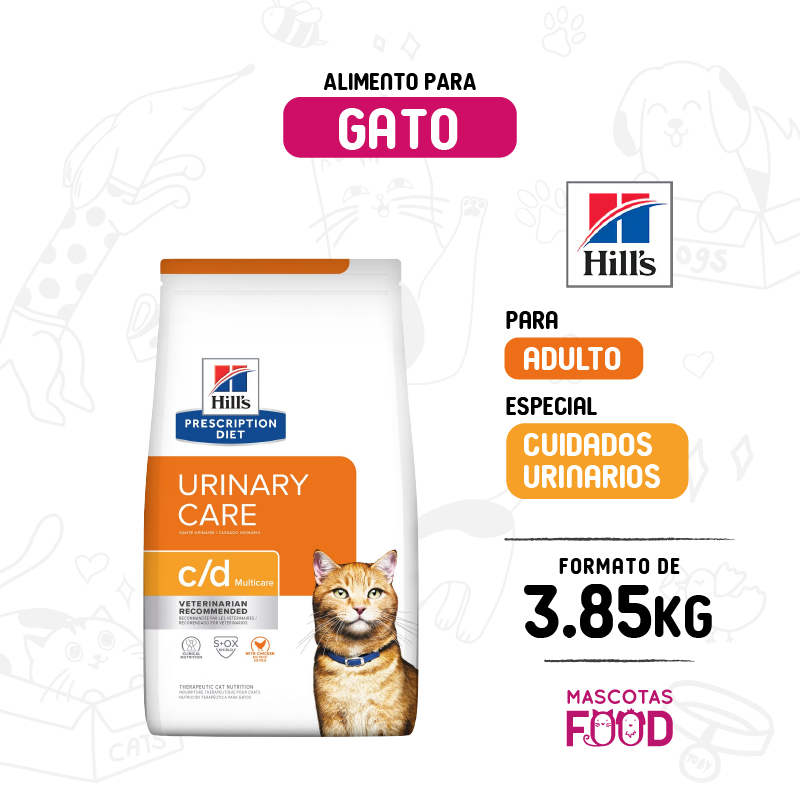 Hills para Gato Cuidado urinario C/D sabor Pollo 3.85 KG