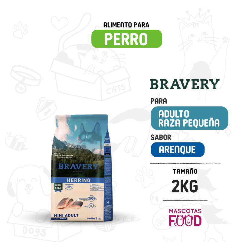 Bravery para Perro Mini-adulto sabor Arenque 2 KG 1 Bravery para Perro Mini-adulto sabor Arenque 2 KG