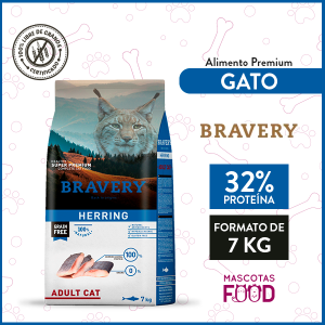 Alimento Gato Adulto Bravery Sabor Pescado Arenque 7 KG