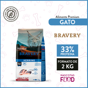 Alimento Gato Adulto Esterilizado Bravery Sabor Pescado Arenque 2 KG