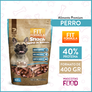 Snack Naturales para Perros FIT Formula Sabor Espiral de Salmon 400 GR.