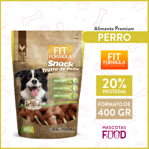 Snack Naturales para Perros FIT Formula Sabor Trutro de Pollo 400 GR.