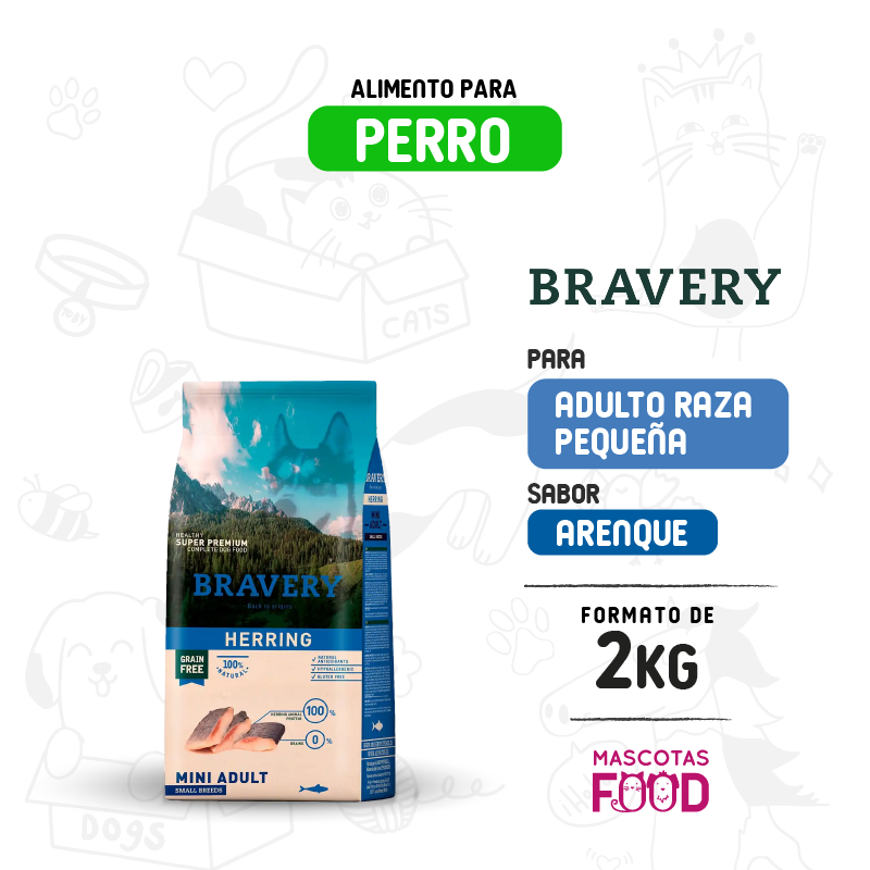 Bravery para Perro Mini-adulto sabor Arenque 2 KG 1 Bravery para Perro Mini-adulto sabor Arenque 2 KG