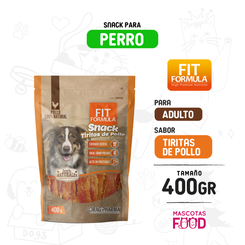 Snack FIT Formula Natural para Perros sabor Tiritas de Pollo 400 GR