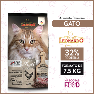 Alimento para Gato Adulto Grande Leonardo Maxi 7.5 KG