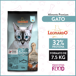 Alimento para Gato Adulto Leonardo Sabor Salmon 7.5 KG