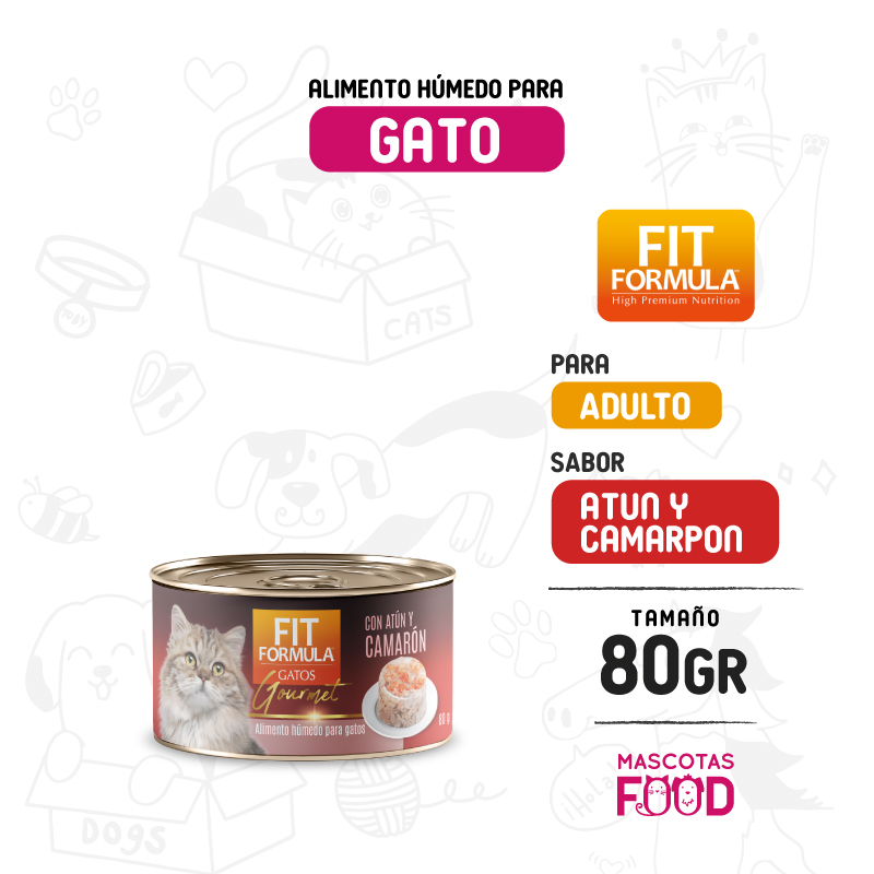 Fit Formula Gourmet para Gatos sabor Atún y Camarón 80 GR
