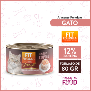 Alimento húmedo Gourmet para Gatos Fit Formula Sabor Atún y Camarón 90 GR