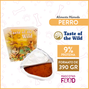 Tray para Perro Adulto Taste of the Wild Sabor Pato 390grs.