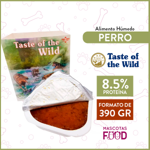 Tray para Perro Adulto Taste of the Wild Sabor Salmon 390grs.