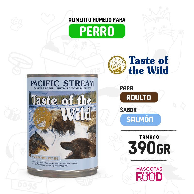 Alimento húmedo para perro adulto Taste of the Wild sabor Salmon 390 GR