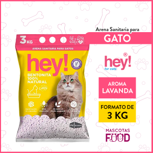 Arena Sanitaria Ecológica para Gatos Hey! Aroma Lavanda 3 KG