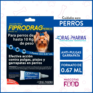 Pipeta anti-pulgas y garrapatas para perros hasta 10 KG Drag pharma