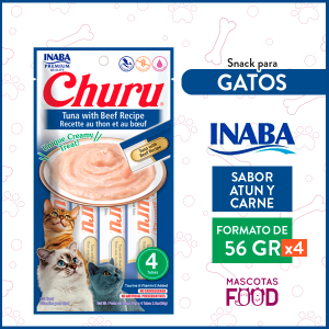 Snack para Gatos INABA CHURU Sabor Atún y Carne 56GRS.