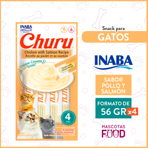 Snack para Gatos INABA CHURU Sabor Pollo con Salmon 56GRS.