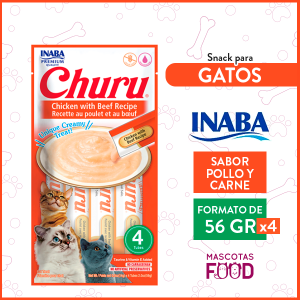 Snack para Gatos INABA CHURU Sabor Pollo y Carne 56GRS.