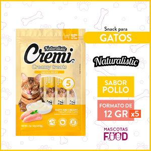 Snack para Gatos Naturalistic Cremi Sabor Pollo 60 GR.