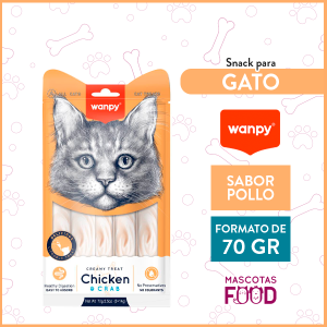 Snack para gatos Wanpy Creamy sabor Pollo y Cangrejo 70GR.