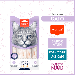 Snack para gatos Wanpy Creamy sabor Atún y Cangrejo 70GR.