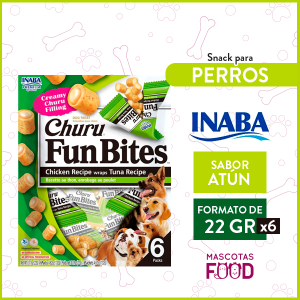 Snack para Perros INABA CHURU Fun Bites Sabor Atún 132GRS.