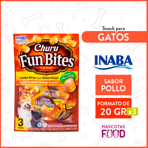 Snack para Gatos INABA CHURU Fun Bites Sabor Pollo 60GRS.