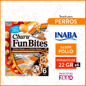 Snack para Perros INABA CHURU Fun Bites Sabor Pollo 132GRS.