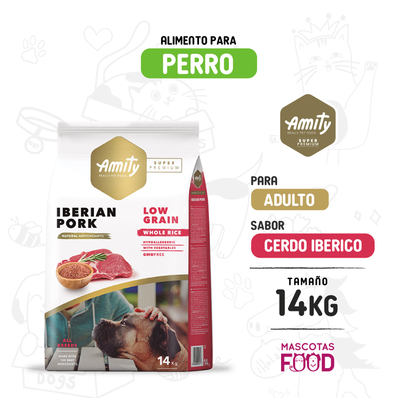 Inicio 18 Amity SUPER Premium para perro Adulto sabor Cerdo Ibérico 14 KG