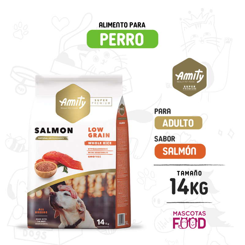 Inicio 10 Amity SUPER Premium para perro adulto sabor Salmón 14 KG