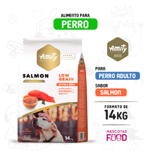 Alimento para perro adultos de todas las razas Amity Sabor Salmon 14 KG