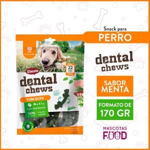Snack para Perros Forma de Soga Dental Chews Sabor Menta170 GR.