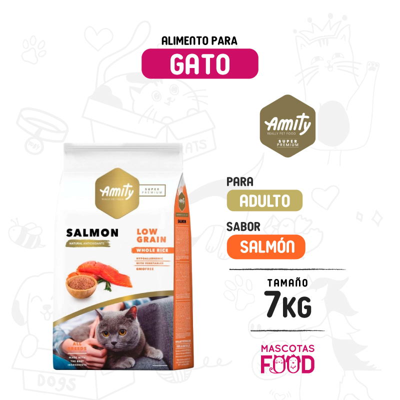 Amity SUPER Premium para Gato Adulto sabor Salmón 7 KG