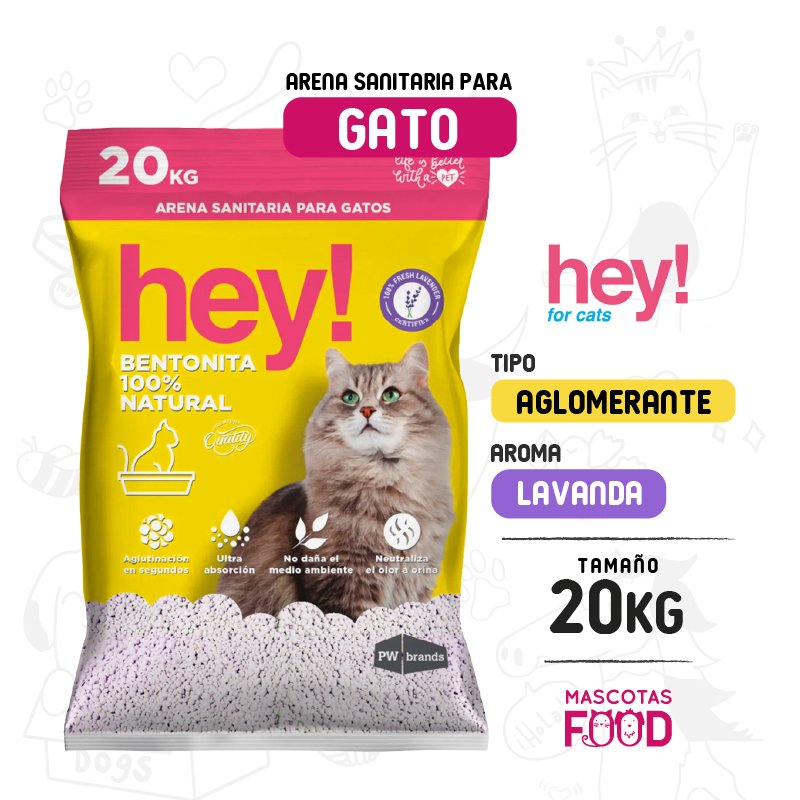 Arena Aglomerante Hey! Aroma Lavanda 20 KG