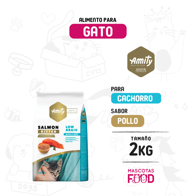 Amity SUPER Premium para Gatito Kitten sabor Salmón 2 KG