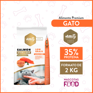 Alimento para Gato Esterilizado Amity Sabor Salmon 2 KG