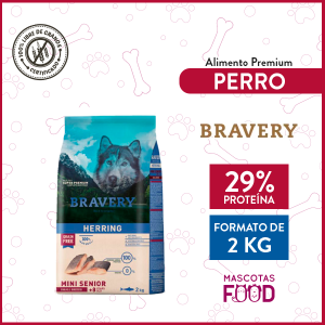 Alimento Perro Mini-Adulto Senior 7+ Bravery Herring 2 KG