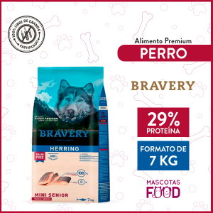 Alimento Perro Mini-Adulto Senior 7+ Bravery Herring 7 KG