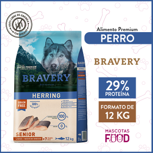 Alimento Perro Adulto Senior 7+ Bravery Herring 12 KG