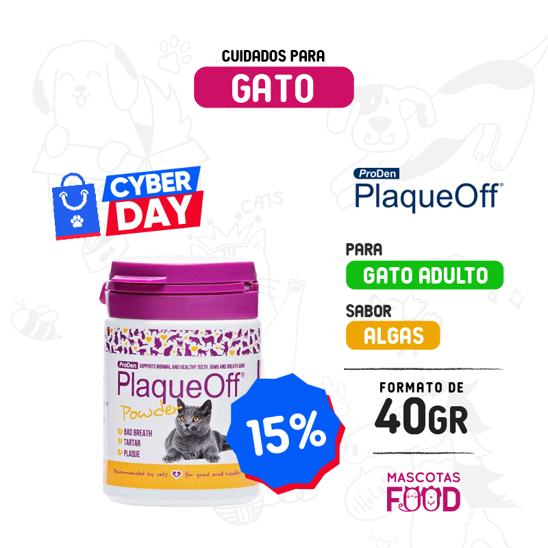 Cuidado Oral para gatos PlaqueOff en polvo 40 GR 1 Cuidado Oral para gatos PlaqueOff en polvo 40 GR