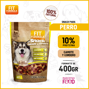 Snack Naturales para Perros FIT Formula Sabor Camote y Cordero 400 GR.