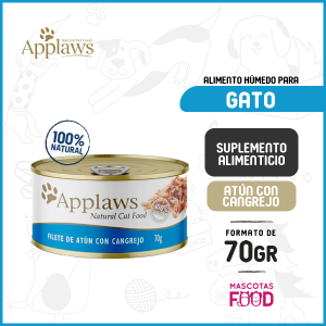 Alimento húmedo para gatos Applaws Sabor Atún con Cangrejo 70 GR