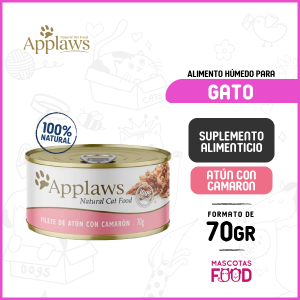 Alimento húmedo para gatos Applaws Sabor Atún con Camaron 70 GR