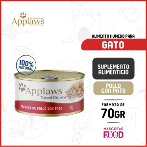 Alimento húmedo para gatos Applaws Sabor Pollo con Pato 70 GR